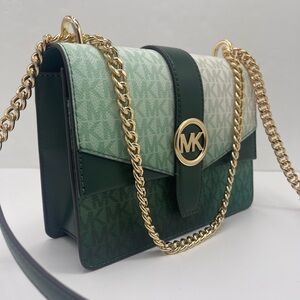 Michael Kors Greenwich Small Color-Block Signature Logo Flap Crossbody XBODY Bag